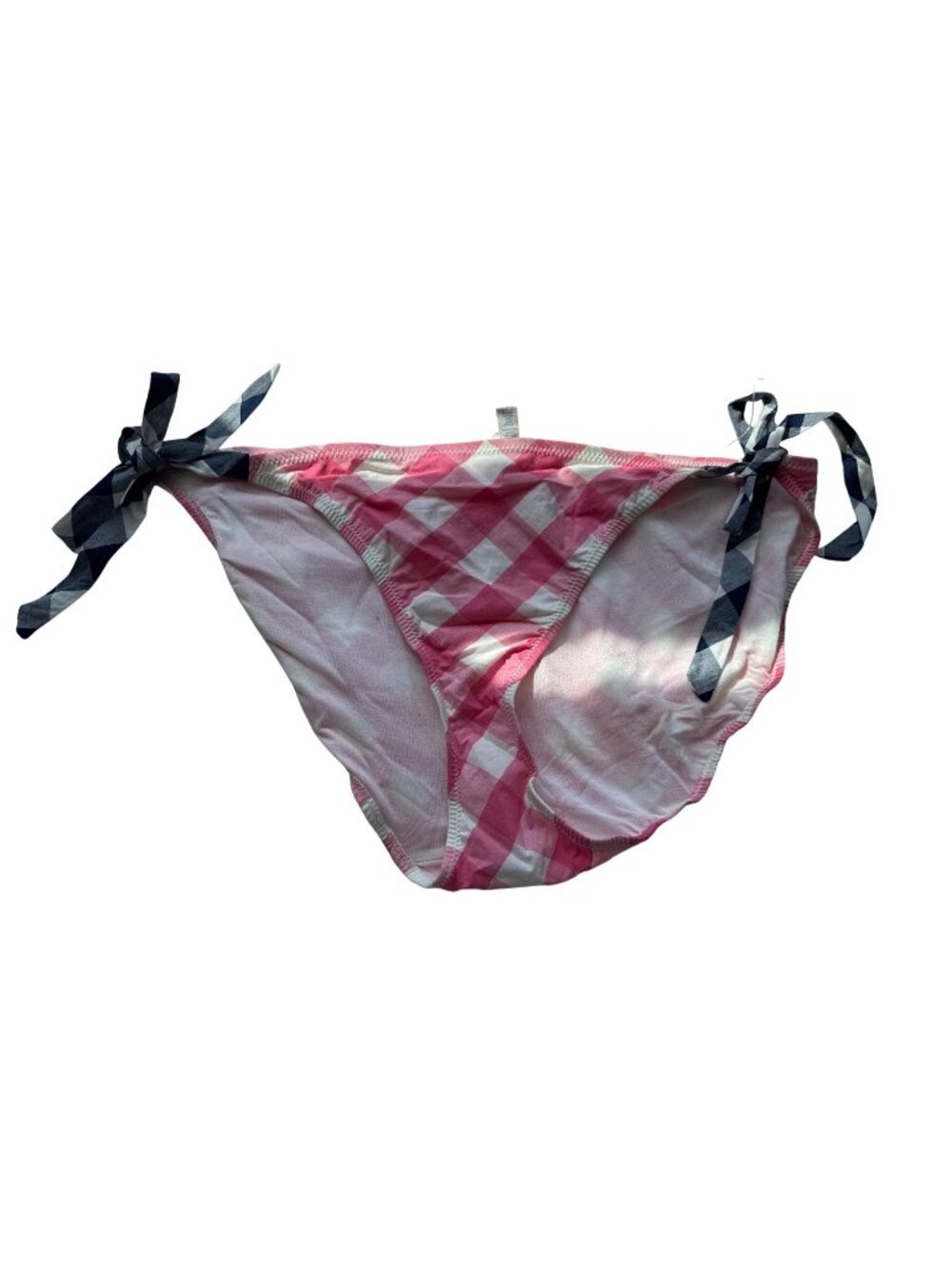 Aerie AE Pink Gingham Tie Side Bikini Bottom S Coquette Cottagecore